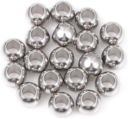 BEADIA Stainless Steel Spacer Beads 3x2.5mm Round Loose Charm Caps Beads for DIY Jewelry Making 100pcs with 1mm Hole