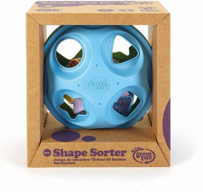 Green Toys Shape Sorter, Green/Blue - 10 Piece Motor Skills, Shape Categorization Kids Toy. Safe for Babies and Toddlers. No BPA, PVC. Dishwasher Safe, Recycled Plastic, Made in USA.