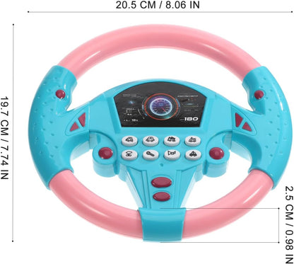 TOYANDON Kids Steering Wheel - Toddler Steering Wheel Toy, Simulated Driving Racing Car Game Controller, Pretend Driving Toy with Light and Music Electric Sounding Effects for Boys Girls (No Battery)