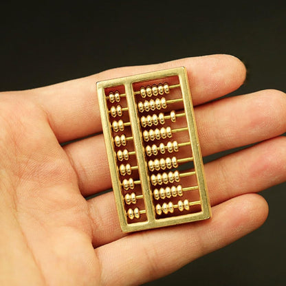 TOYANDONA Miniature Brass Abacus Feng Shui Abacus Mini Copper Ancient Figurine Chinese Math Calculating Tool