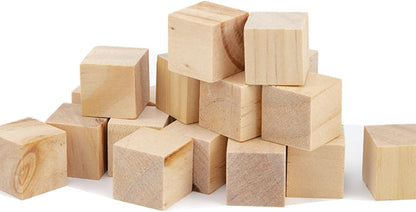 Wood Blocks for Crafts, Unfinished Wood Cubes, 2 Inch Natural Wooden Blocks, Pack of 8 Wood Square Blocks, Wooden Cubes for Arts and Crafts and DIY Projects