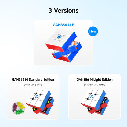 GAN 356 ME, Speed Cube 3x3 Magnetic Puzzle Toy with 48 Magnets GES Pro+ Customized 12 Tension Settings, Ideal for Children Kids Adults, GAN 356 M Upgraded Version, Frosted Version