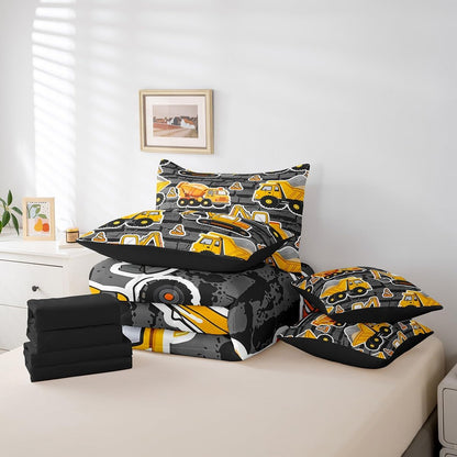 Erosebridal Chemistry Comforter Set with Sheets Full Size Periodic Table of Elements Bed in A Bag 7 Piece Science Chemistry Lovers Bedding Set for Kids Boys Children Bedroom Modern Black Bed Sets
