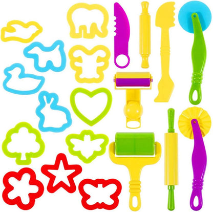 36-Piece Dough Tool Set for Kids Ages 3-8 – Includes Animal Cutters, Rolling Pins, Rollers, Random Colors