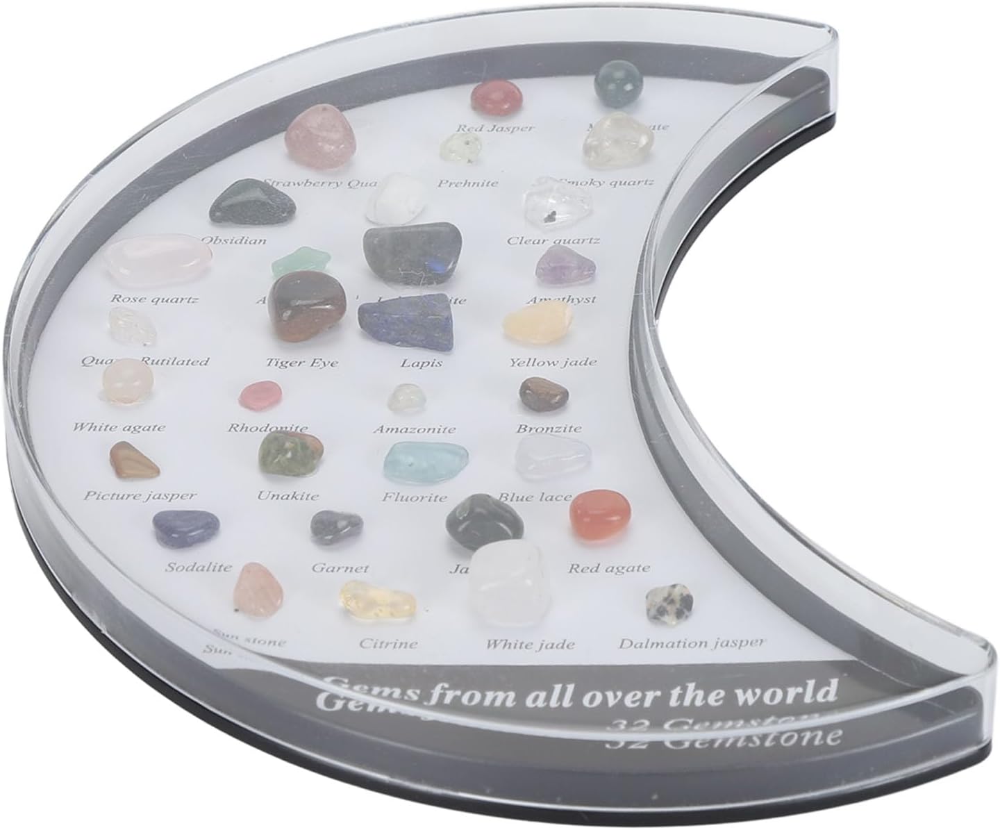 Pssopp Rock Stone Collection Kit, Minerals Educational Science Kit for Kids with Transparent Display Box, Great Rock Collectors and Geology Enthusiasts (Type 4)