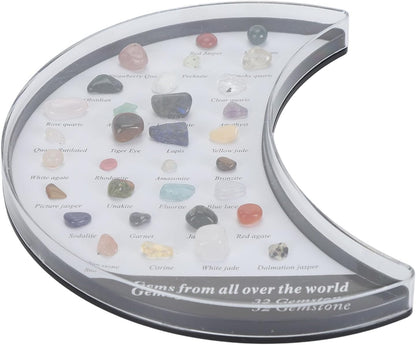 Pssopp Rock Stone Collection Kit, Minerals Educational Science Kit for Kids with Transparent Display Box, Great Rock Collectors and Geology Enthusiasts (Type 4)