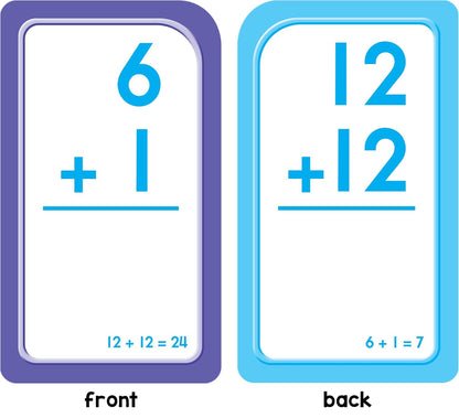 School Zone Addition 0-12 Flash Cards: 56 Cards, 1st Grade, 2nd Grade, Numbers 0-12, Elementary Math, Problem Solving, Addition Problems, Counting, Ages 6+, Packaging May Vary