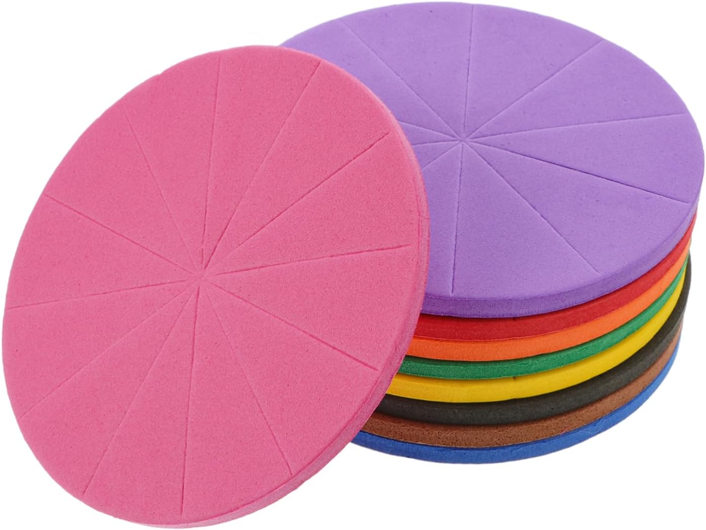 Veemoon 1 Set Eva Fraction Circles Math Teaching Demonstrator for Visual Learning Tool for Understanding Fractions Safe for Classroom Use