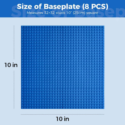 Classic Baseplates Building Plates-10" x 10" Building Boards,100% Compatible with All Major Brands and Activity Table, Creative Platforms Mats for Toy Bricks (Sand, 8 Pack)