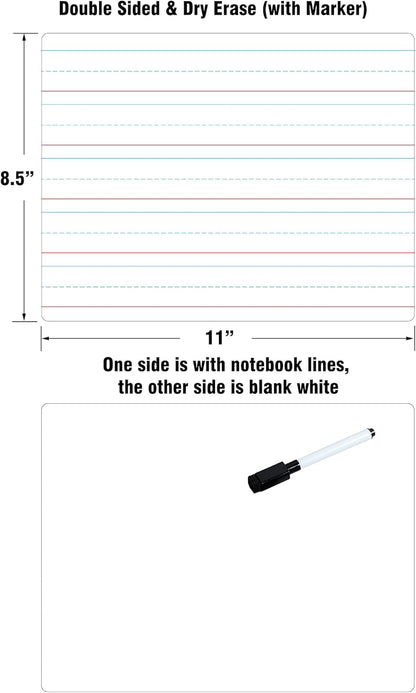 Dry Erase Lined Whiteboard for Kids, White Board with Lines for Writing, Handwriting Practice Board for School and Homeschool Supplies