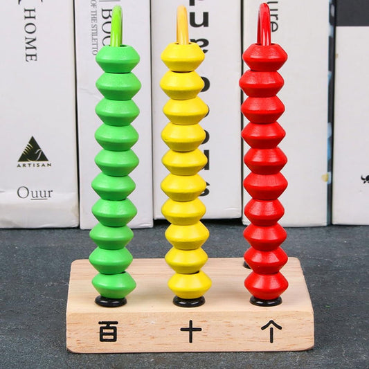 Montessori 3-Row Wooden Abacus for Kids, Math Manipulative Counter for 1St Grade