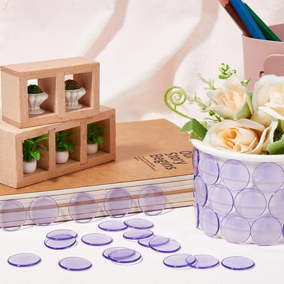 200Pcs Plastic Learning Counters Purple Counting Chips Round Flat Discs Decorative Christmas Ornament Disks Markers Translucent Circles Mosaic Tile for Math Practice Learning School Supplies