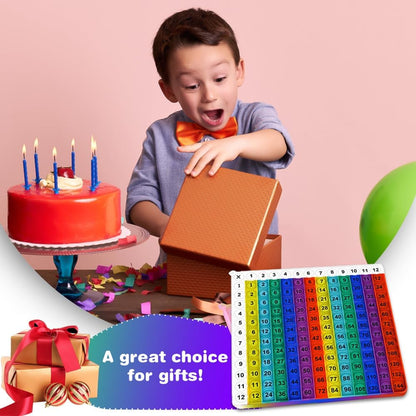 12x12 Multiplication Table Game Learning Mat,Math Educational Board Game,Interactive Times Table Game,STEM Math Skills Training for Ages 4-12,Sensory Multiplication Teaching Tool for Home and School