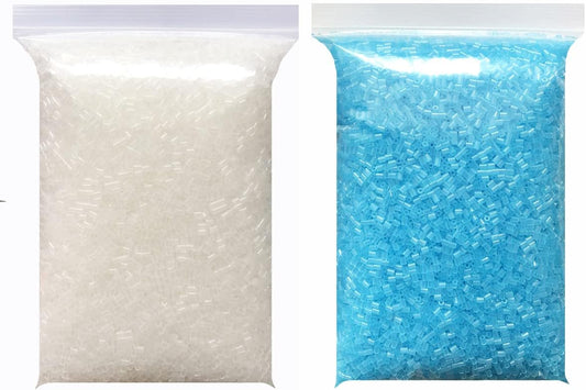 20000 Transparent Blue and Transparent White Fuse Beads 2.6mm Clear Water Color Bulk Pack of Fusion Beads Works with Iron Beads