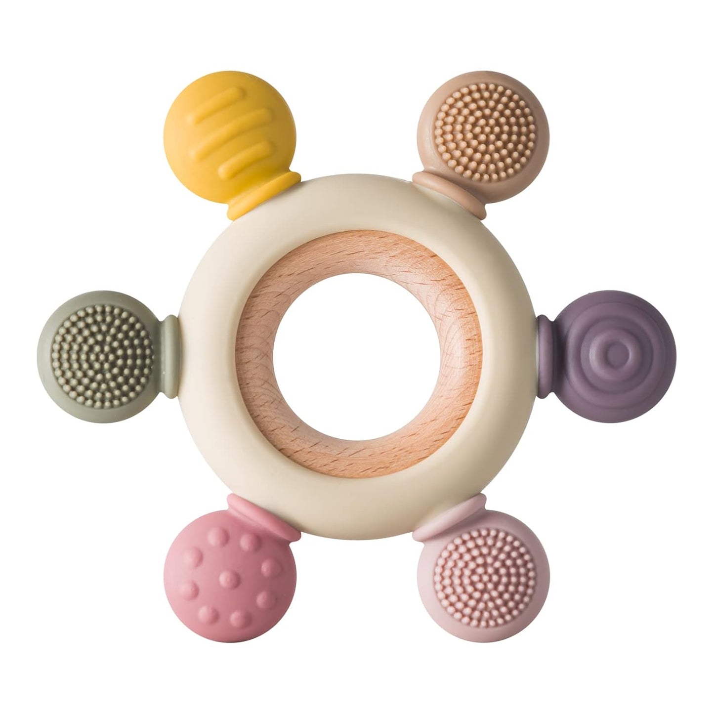 Baby Teething Toys Teething Rings Silicone Teethers for Babies 6-12 Months Baby Rattles & Plush Rings Sensory Toys for Soothing Sore Gums for Newborn Infant Essentials (Animals)