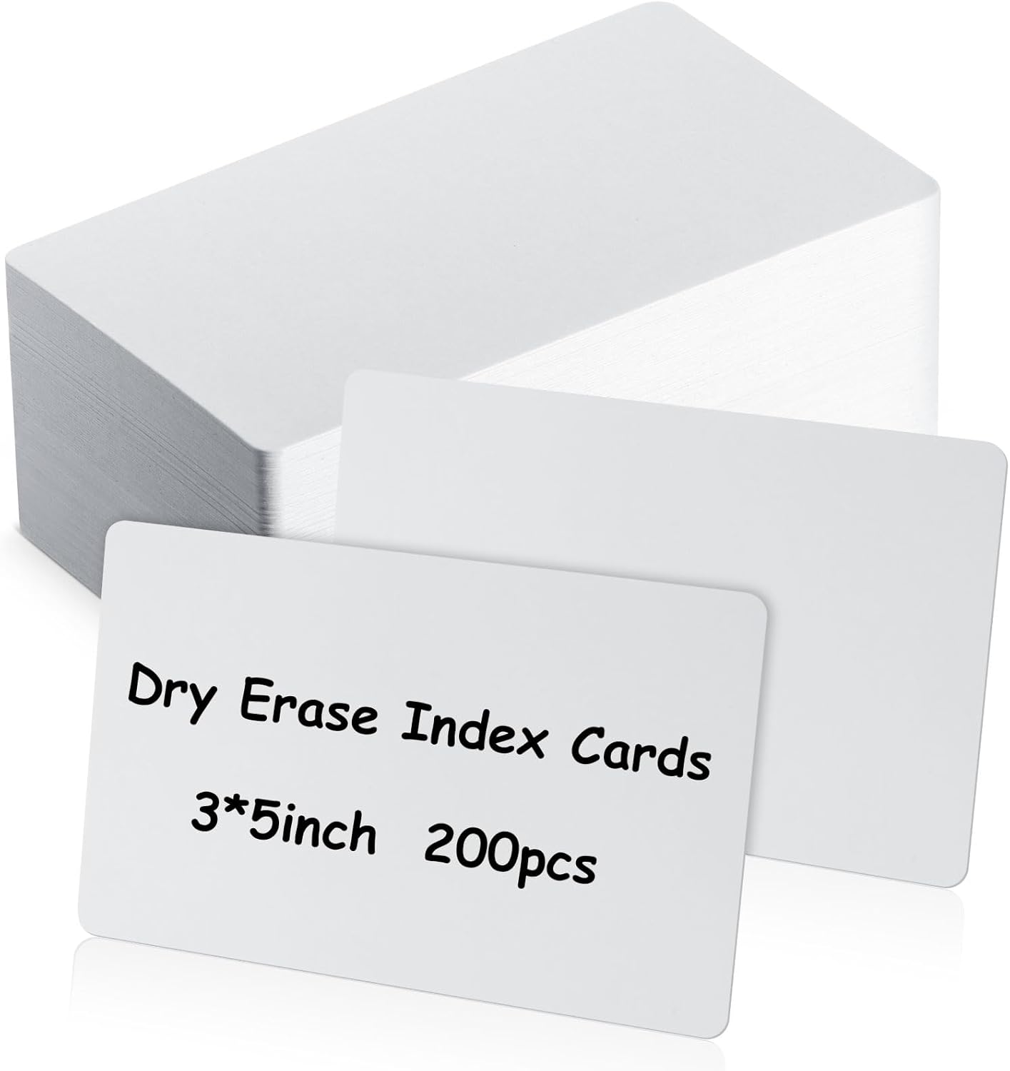 Harloon 100 Pcs Dry Erase Index Cards 3 x 5 Inch Laminated Reusable Dry Erase Note Cards Sheets for Office to Do List(White)