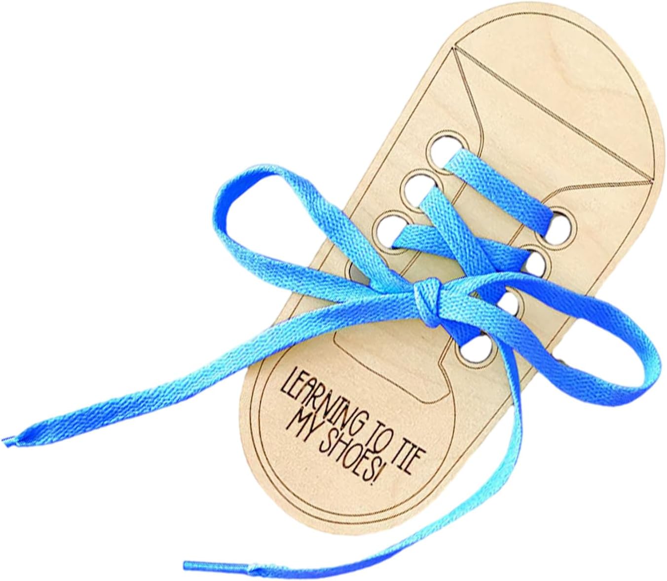Portable Wooden Lacing Shoe Toy with Colorful Shoelace Tying Practice Board for Parent ' Skill Development Shoe Lace Practice