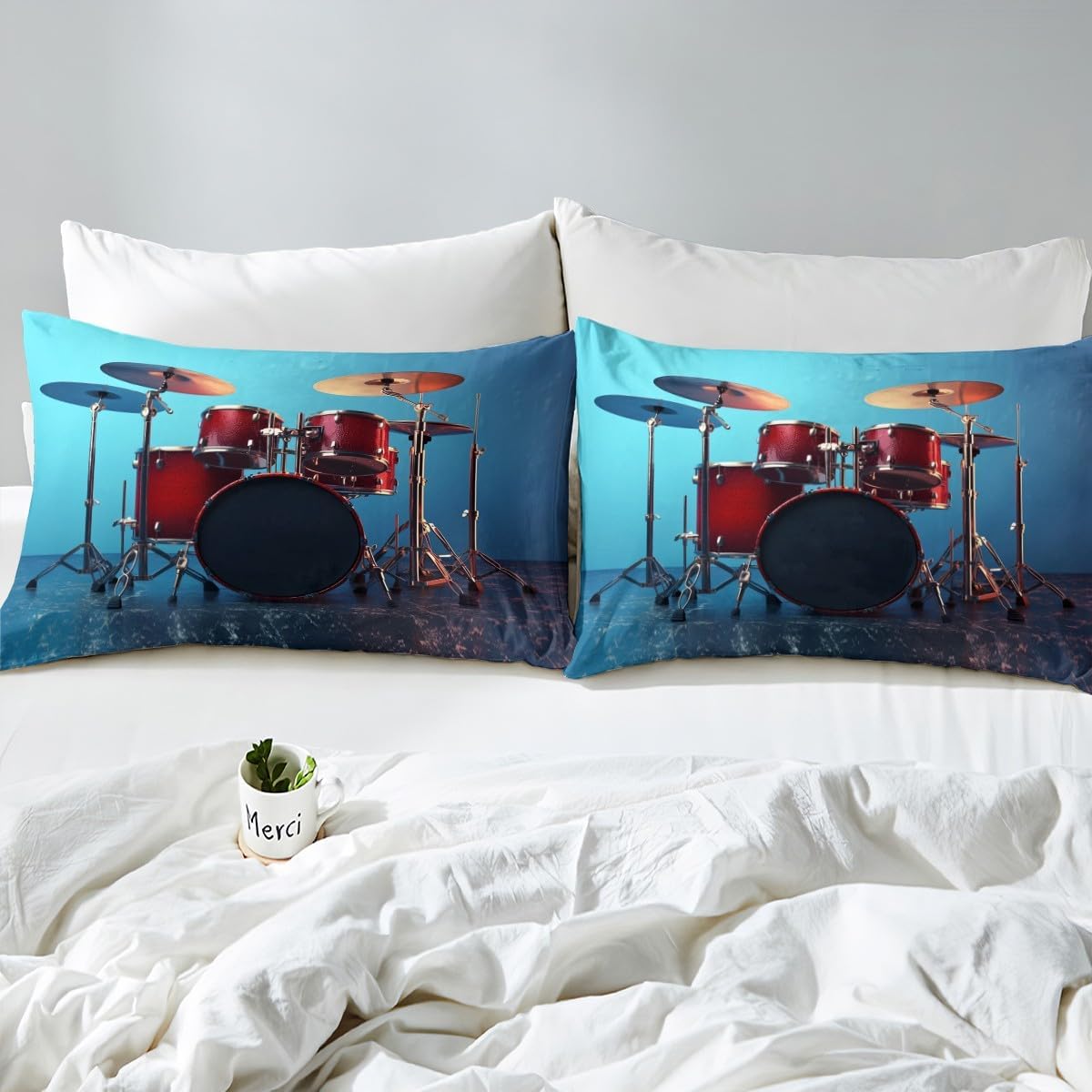 Feelyou Cute Robot Bedding Set for Girls Boys Children Math Chemistry Subject Comforter Cover Black White Grid Plaid Duvet Cover Room Decor Physical Formula Bedspread Cover Full Size 3Pcs
