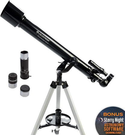 Celestron - PowerSeeker 50AZ Telescope - Manual Alt-Azimuth Telescope for Beginners - Compact and Portable - Bonus Astronomy Software Package - 50mm Aperture