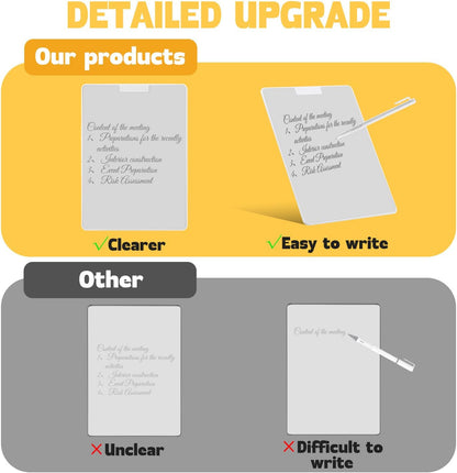 9.5”×7”Magnetic Writing Board, Ink-Free Reusable Desktop Notepad with Magnetic Stylus & Eraser : Thin Rigid Pad for Drawing, Handwriting Practice & Office Memos