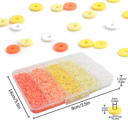 3500pcs Pink Clay Beads for Bracelets Making Kit, 6mm Heishi Polymer Flat Round Disc Clay Beads for Jewelry Making Pink