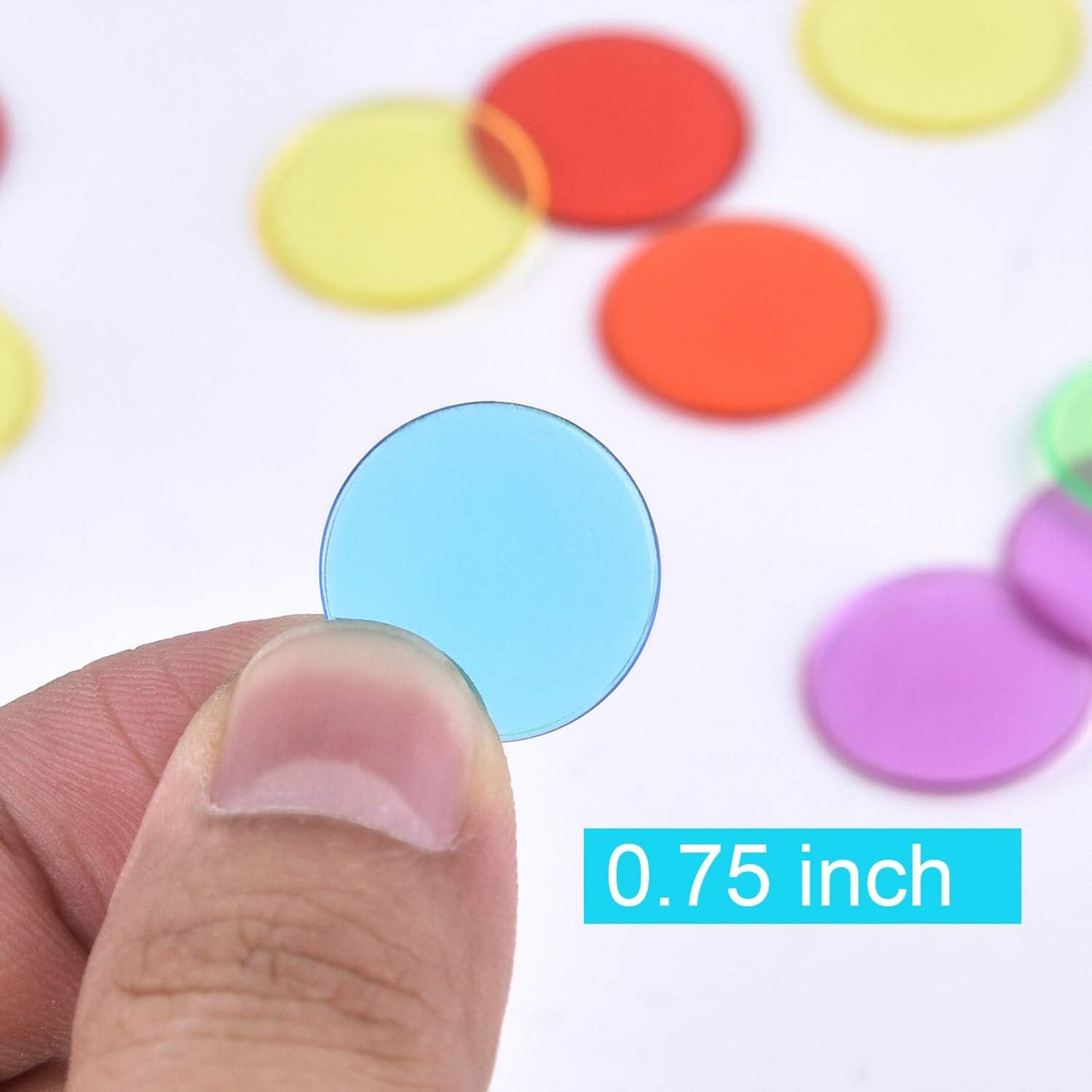 Coopay 500 Pieces Plastic Learning Counters Disks Bingo Chip Counting Discs Markers for Math Practice and Poker Chips Game Tokens Kids Reward, 1 Inch (Yellow)