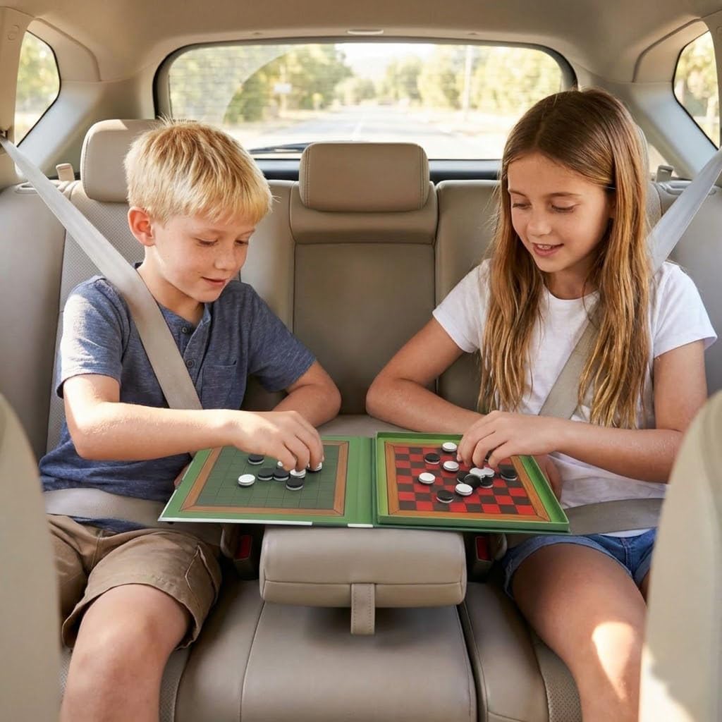 TRAVOFUN Magnetic Fishing Game Book - Travel Toys for Toddlers 3-5 - Car Road Trip Essentials & Airplane Activities for Kids - Montessori Learning Gift with 2 Poles & 27 Ocean Fish (Quiet & Portable)