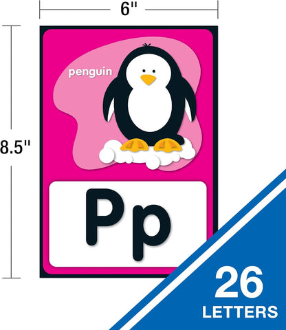 Carson Dellosa Education 26 pc Set of ABC Bulletin Board Decorations aids early learning with bright alphabet visuals and sight word images that help toddlers build strong foundational sound skills.