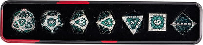 UDIXI Steampunk Metal Dice Set, 7 Die Polyhedral DND Dice Set for D&D Role Playing Game and Math Teaching (Ancient Copper)