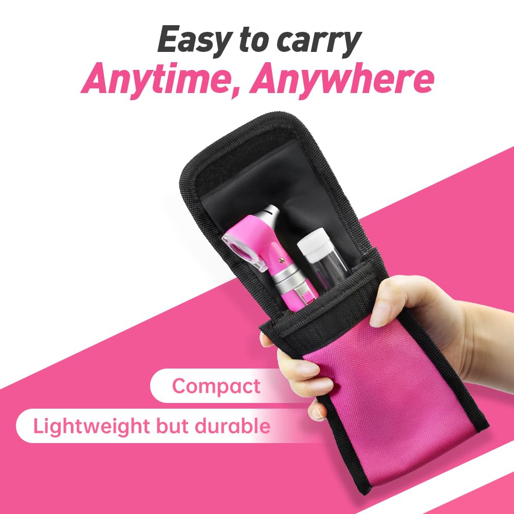 Scian Otoscope - Ear Scope with Light, Ear Infection Detector and Pocket Ear Checker Kit with 3X Magnify Lens, Suitable for Kids, Adults, Doctors, Pets(Pink)