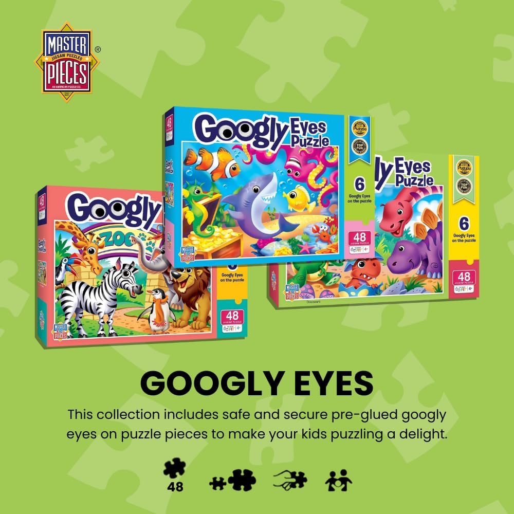 MasterPieces – 48 Piece Jigsaw Puzzle for Kids 4+ Years, Pets with Googly Eyes, Educational and Fun Game, Gift Idea for Children, 19" x 14