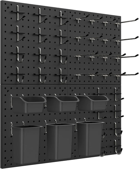 Peg Board Kit, Includes Pegboard and Accessories,with Hooks and Bins,Peg Board Wall Organizer for Office,Ornaments Display,Crafts Organization (66, White)