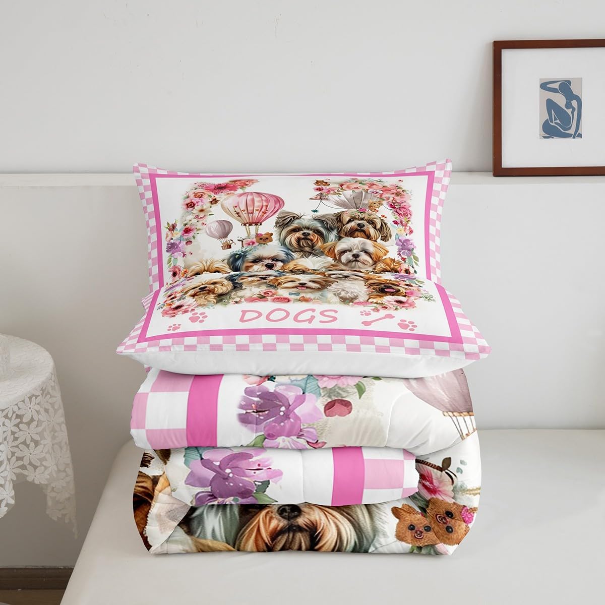 Castle Fairy Drum Kit Comforter Set,Musical Instruments Bedding Set for Kids Girls Women,Adults Rock Music Comforter,Neon Lighting Quilted Duvet Set Bedroom Collection Twin Size 2Pcs