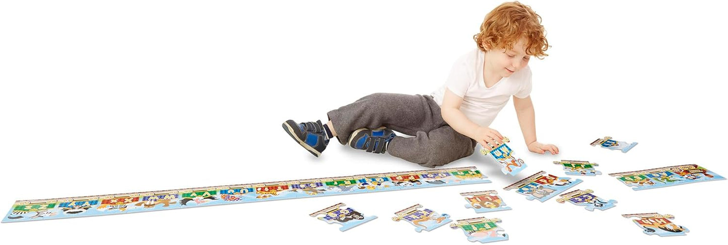 Melissa & Doug Alphabet Express Jumbo Jigsaw Floor Puzzle (27 pcs, 10 feet Long) - FSC Certified