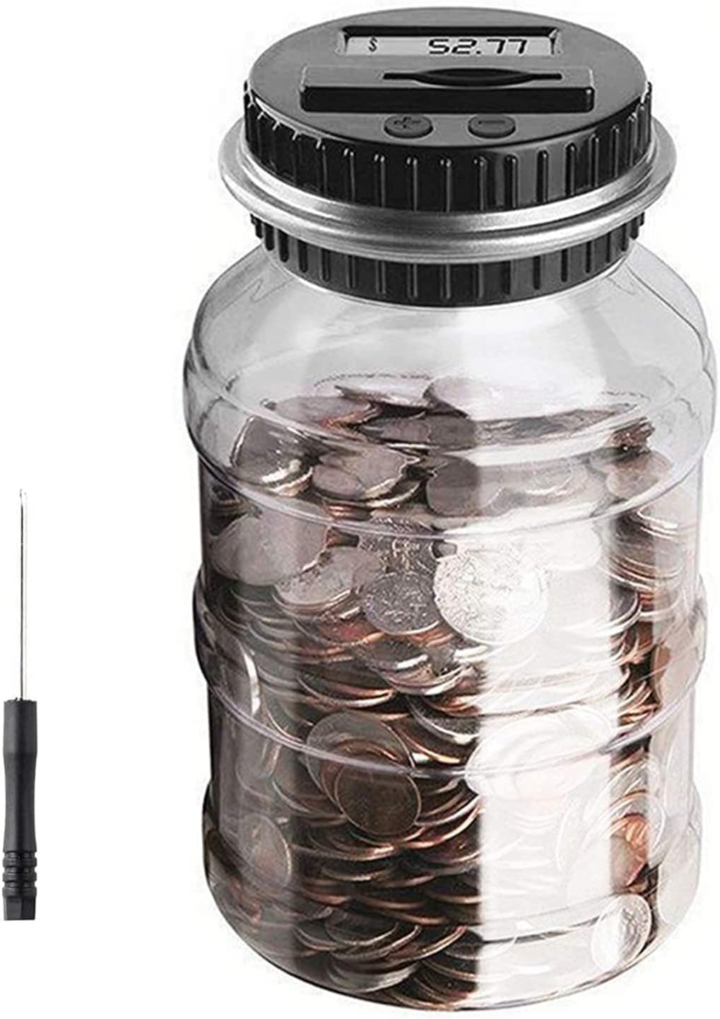 Digital Counting Money Jar, Digital Coin Counter with LCD Display Large Capacity Money Saving Box for Kids Adults as Gift on Christmas,Birthday (Blue)