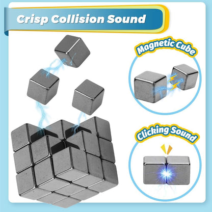 Fidget Balls Magnet Toy for Adults, Square Black Magnetic Stones, Magnet Hand Roller, Magnetic Rocks for Office, Cool Magnetic Gadget Sciencce Kit (28PCS)