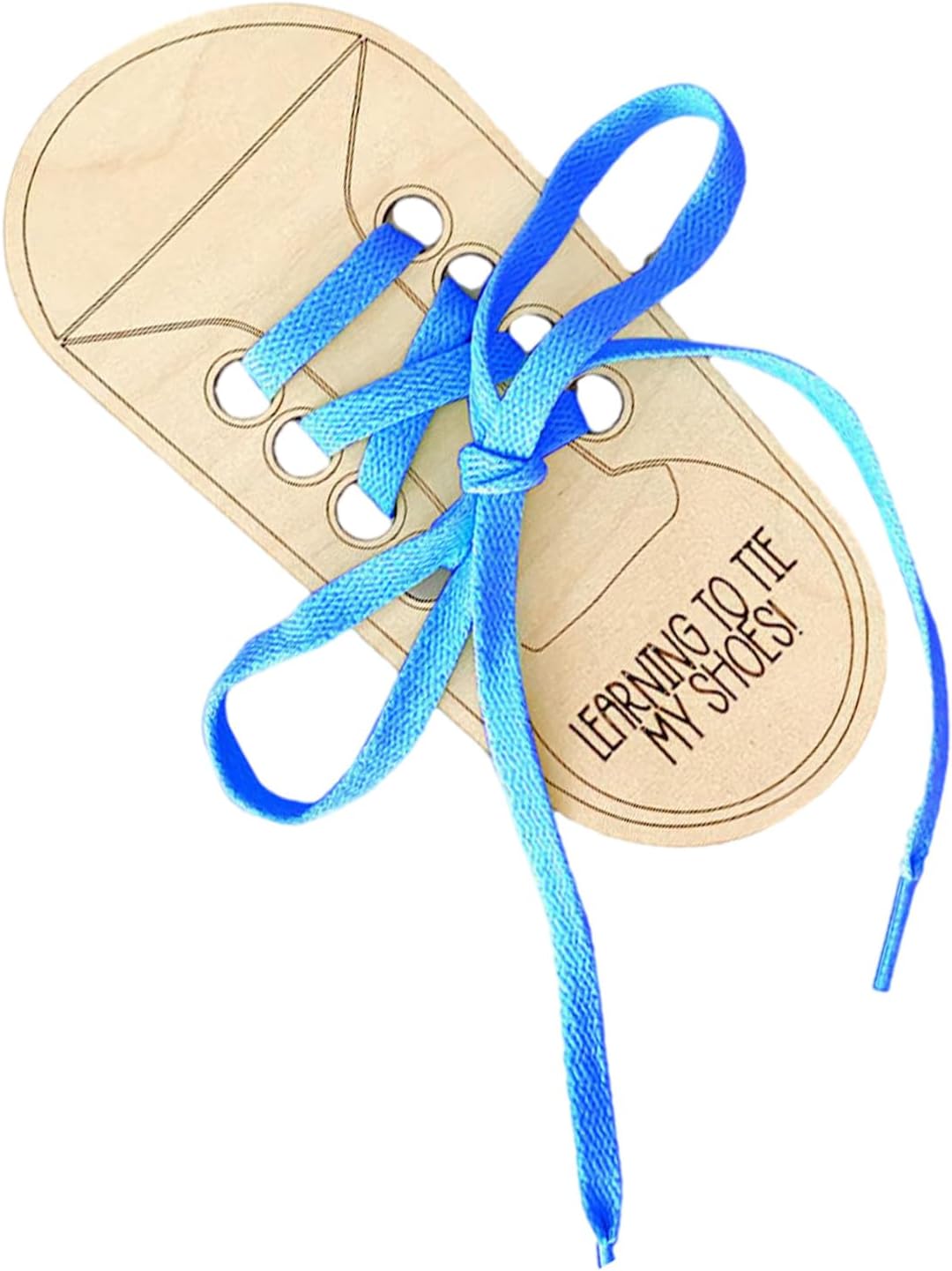 Portable Wooden Lacing Shoe Toy with Colorful Shoelace Tying Practice Board for Parent ' Skill Development Shoe Lace Practice
