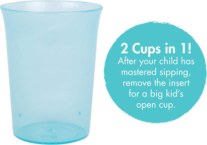 The First Years My First Open Cup — 2 Cups in 1 — Open Baby Cup with Removable Spill Control Insert — Training Cups for Transition to Toddler Cups — Ages 12 Months and Up — 2 Count