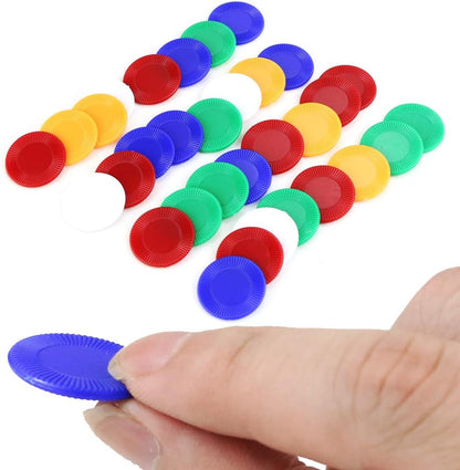 300 Plastic Poker Chips, Poker Card Game Chips Bulk for Game Play, Learning Math Counting, 5 Colors