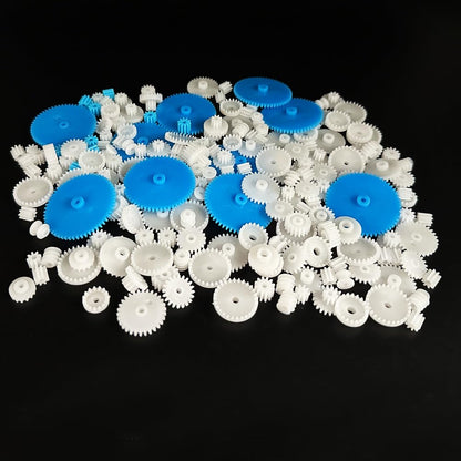 200PCS Module 0.5 Plastic Gear Single Gear Spindle Gear Small Motor Gears for DC Motor RC Car Robot DIY Model Toy Parts (White)