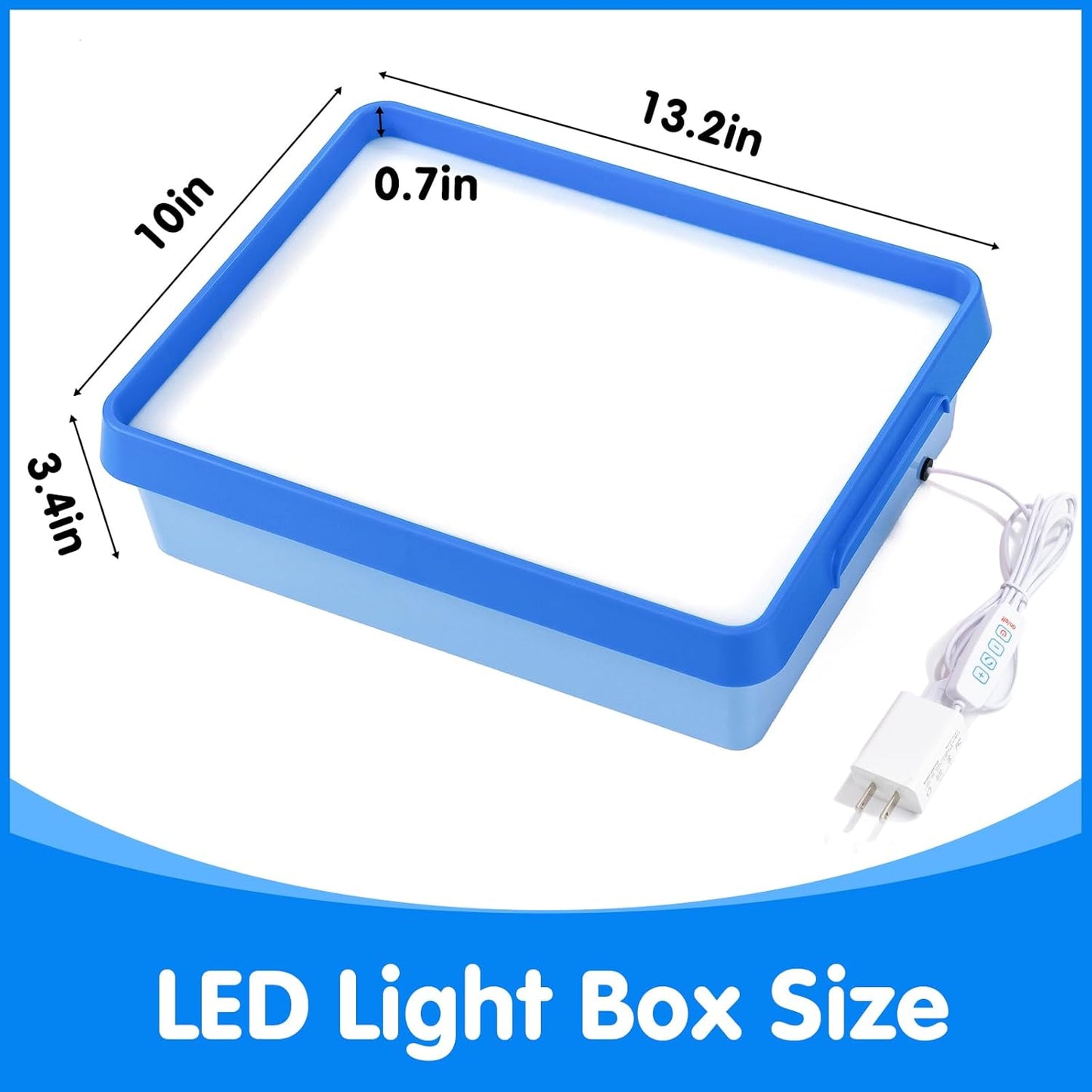 Odoorgames Light Box with Shapes & Cards Set – Light Table for Kids, Educational Toys for Tracing, Sensory Play & Early Learning (Cyan)