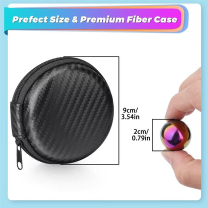 Dilabnba 28PCS Rainbow Hematite Magnetic Ball Fidget Toy for Adults, Men Women Magnetic Hand Roller Office Desk Toys for Gifts, Science Kit Rare Earth Magnets with Fiber Case