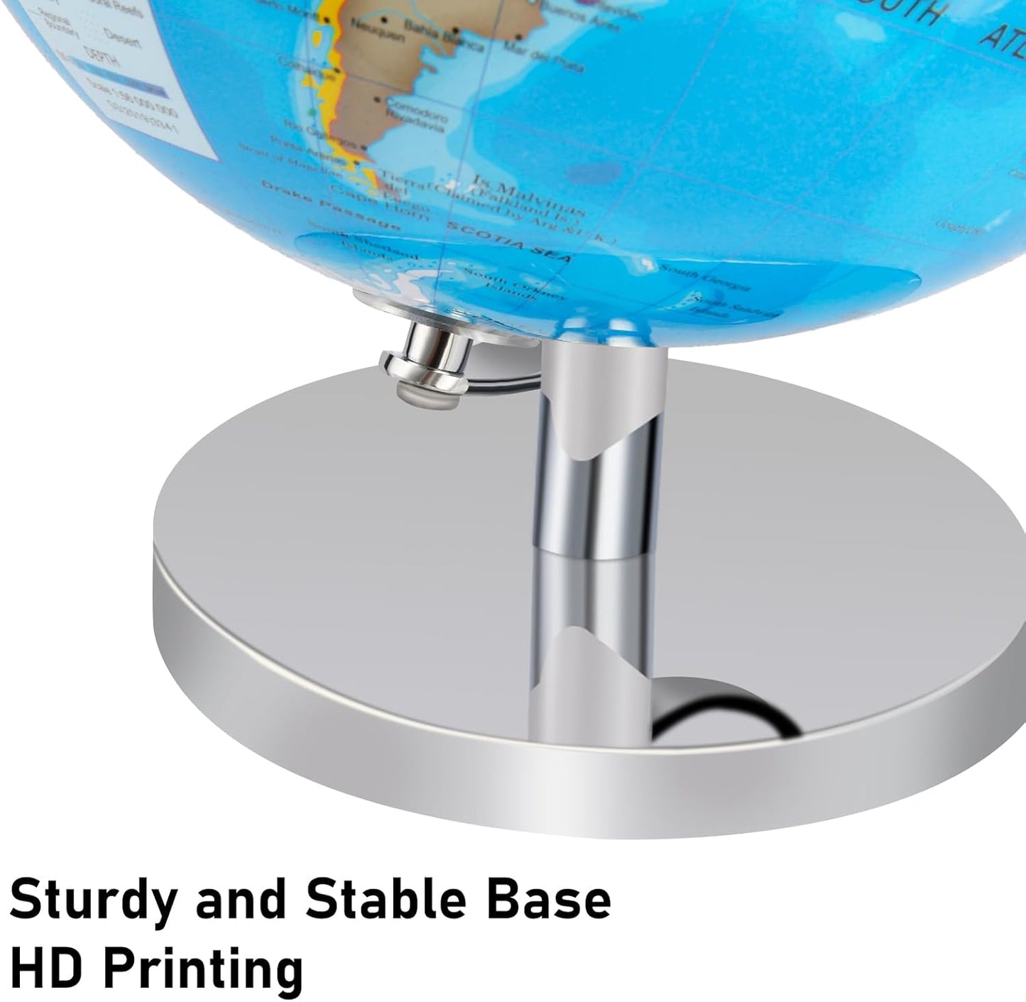 9'' Globe for Children World Globe with Stand Rewritable Easy-Read High Clear Map Earth Globes for Adults, Educational Interactive Globes for Kids Learning STEM Toy Present for 3+ Years Old