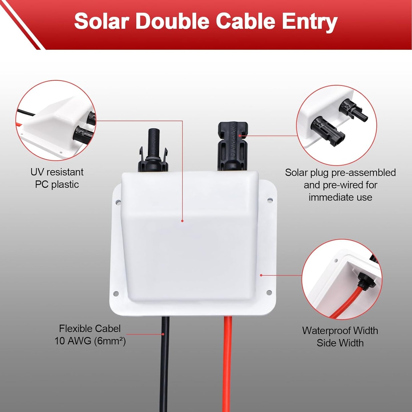 Solar Panel Mounts Bracket Set of 4pcs (White), Drill Free ABS Corner Roof Brackets Mounting Kit, Durable Solar Mount Rack Accessories for RVs, Trailers, Boats, Yachts, Vans, Carports