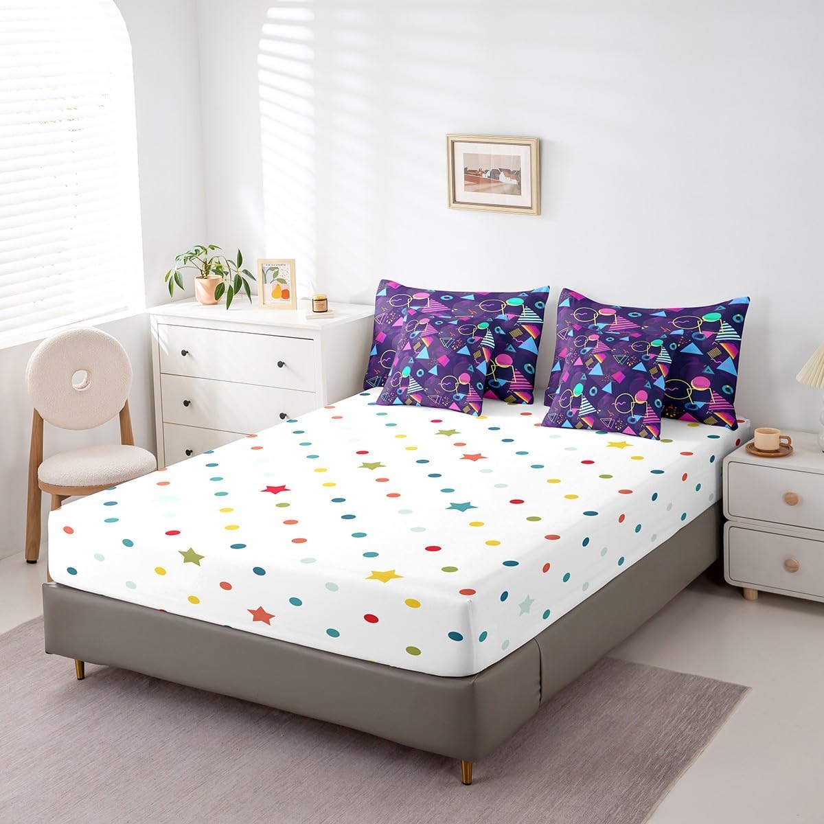 Erosebridal Chemical Equation Bed in a Bag Queen Comforter Set 7 Piece,Chemistry Bedding Sets Science Students Learning Gift Sheet Set with Comforter,Molecular Formula Education Bed Set - Colors B