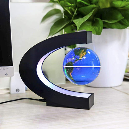 MOKOQI Magnetic Levitating Globe with LED Light, Cool Tech Gift for Men Father Boys and Girls, Birthday Gifts for Kids, Floating Globes World Desk Gadget Decor in Office Home Display (Silver)
