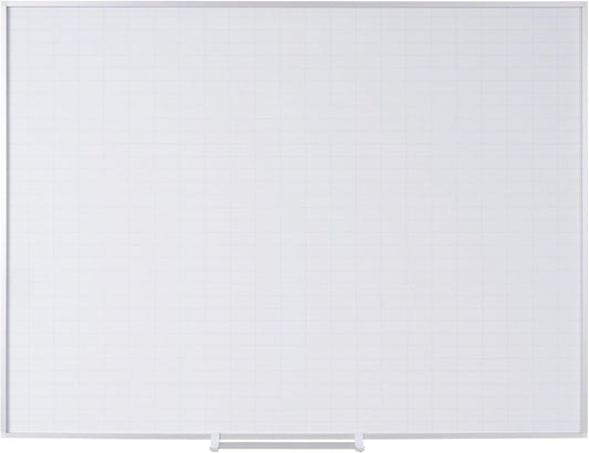 MasterVision gridded Magnetic Steel Dry Erase Planning Board, 1 x 2 Grid, 36 x 24, White Surface, Silver Aluminum Frame