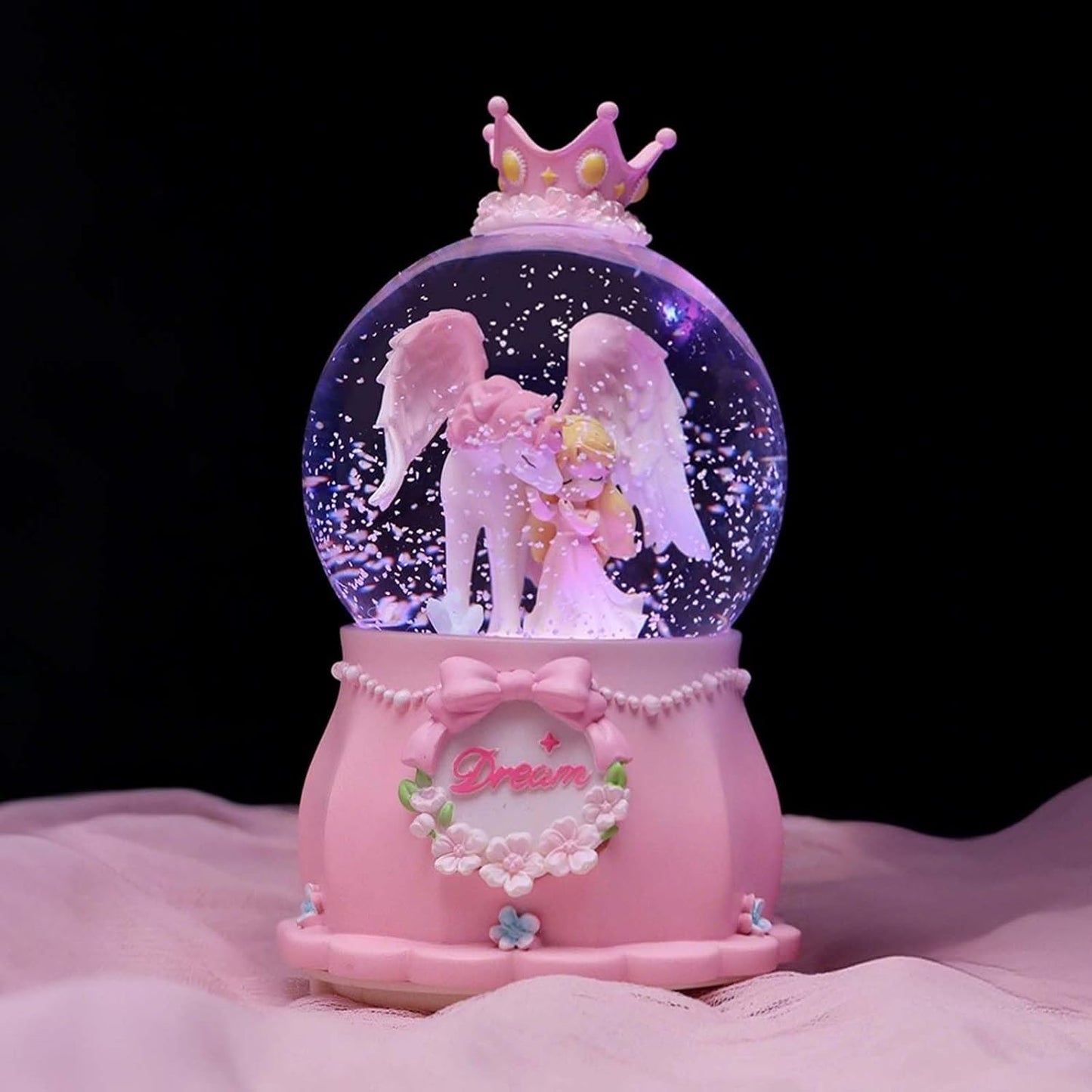 You're My Princess Snowflake Glass Globe, Unicorn Princess Snow Globe with Music, Snow Globe Gift for Girls Daughters Ladies Girlfriends, Automatic Snow Drift (4 * 6.3inch) (Pink)