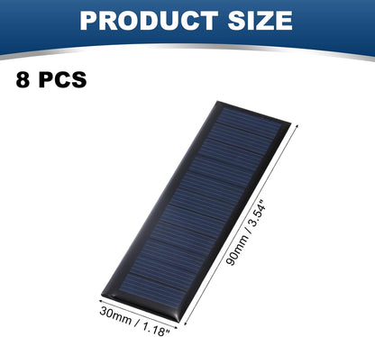 MECCANIXITY 8PCS 1.5V 0.09W 0.06A Mini Solar Panels for Solar Power, Small Solar Photovoltaic Cells Charge DIY Electric Toy Materials Solar System Kits, 1.18" x 1.18"