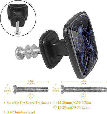 4 Pack Cabinet Knobs Drawer Pulls, 30mm Round ABS Glass Drawer Hardware Growing Butterfly Cabinet Handles with Screws for Dressers Kitchens Cupboard
